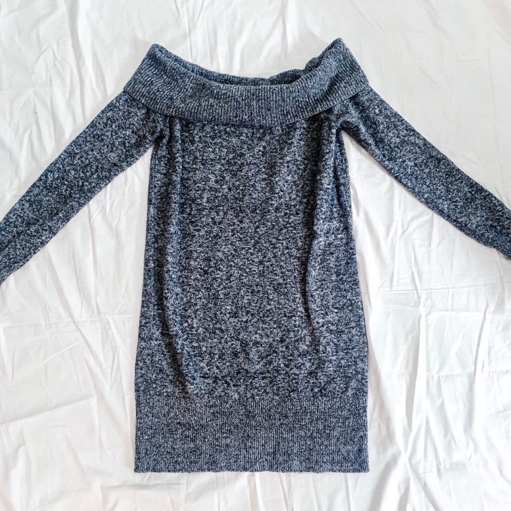 Gray off the shoulder sweater dress